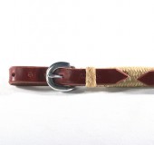 Double Buckle Curb Strap with Rawhide #CU41