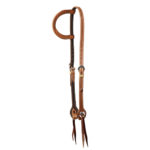 Basket Stamped Two Buckle Slide Ear Headstall #HS42