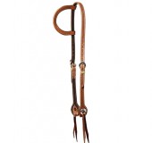 Basket Stamped Two Buckle Slide Ear Headstall #HS42