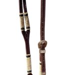 Slot Ear Headstall with Rawhide, Black Ring Knots, and Silver